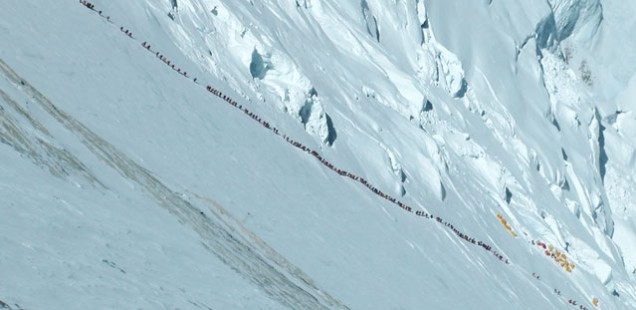 Long lines up Everest.